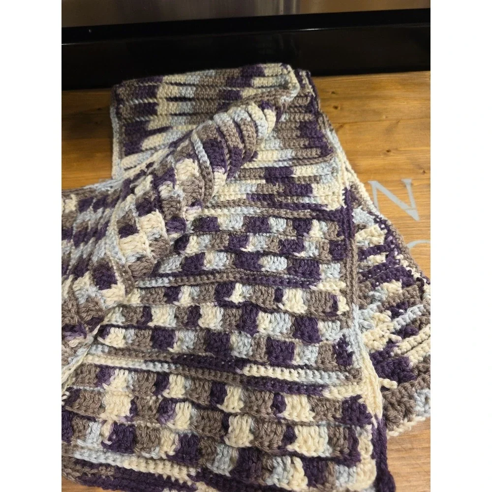 NEW Homemade Ladies‎ Purple Scarf 9x84 Inches